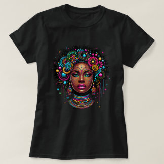 Camiseta Menina Negra Afro-Americana Elegante com Bling
