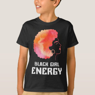 Camiseta Menina Negra Bonita Energia História Negra Mês Afr