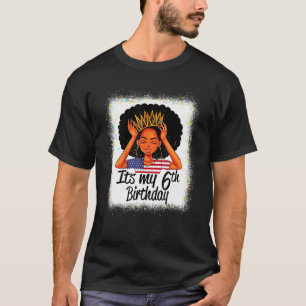 Camiseta Menina Negra de 6 anos Menina é minha 6 B
