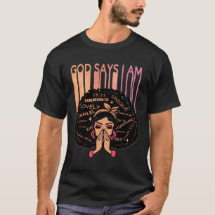Camiseta Menina Negra Deus Diz Que Sou Negra História Da Me