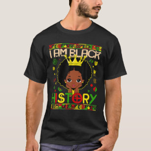 Camiseta Menina Negra Melanina I Am Black History Mondle