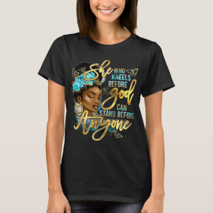 Camiseta Menina Negra Que Se Ajoelhe Perante Deus, Afã Cris