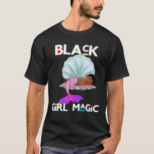Camiseta Menina Negra Sereia Menina Bonito Castanha S