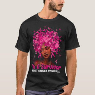 Camiseta Menina Negra, sou Cancer de Sobrevivência em Guerr