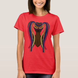 Camiseta Menina Negra Torça Camisa-T feminina