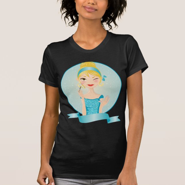 Camiseta Menina no azul (Frente)