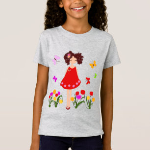 Camiseta Menina no jardim
