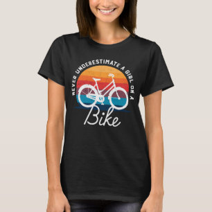 Camiseta Menina Numa Bicicleta Engraçada Biker, Ciclista Mo