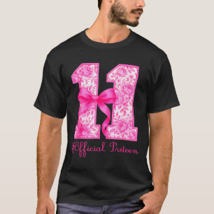 Camiseta Menina Oficial de 11 Anos de Idade Rosa Coquette B