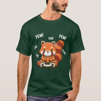 Camiseta Menina Panda Vermelha