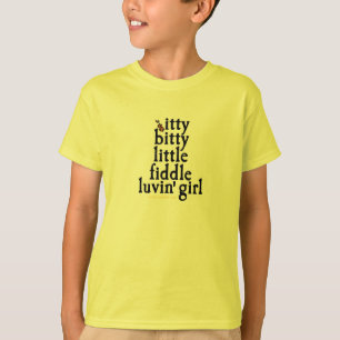 Camiseta menina pequena bitty itty do luvin do violino