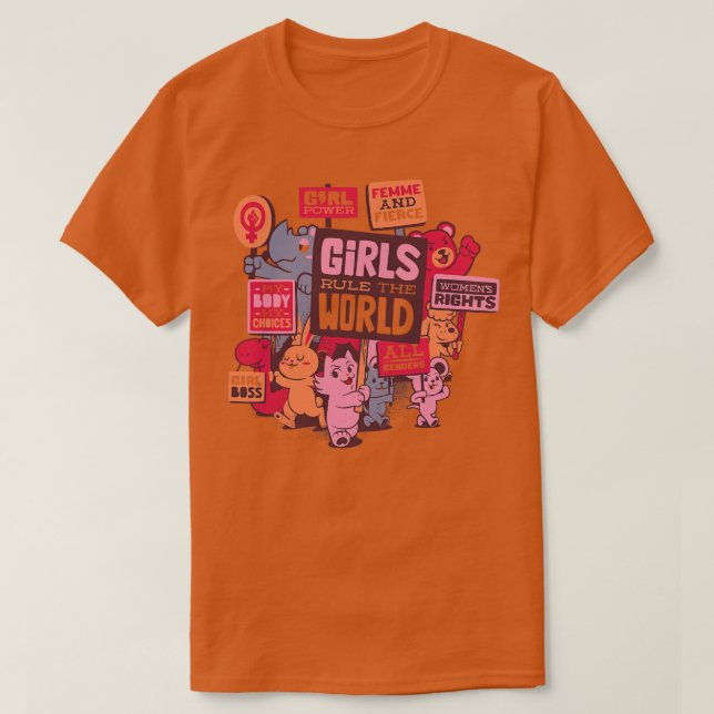 Camiseta Menina Poder Feminista Clássica por Tobe Fonseca (Frente do Design)