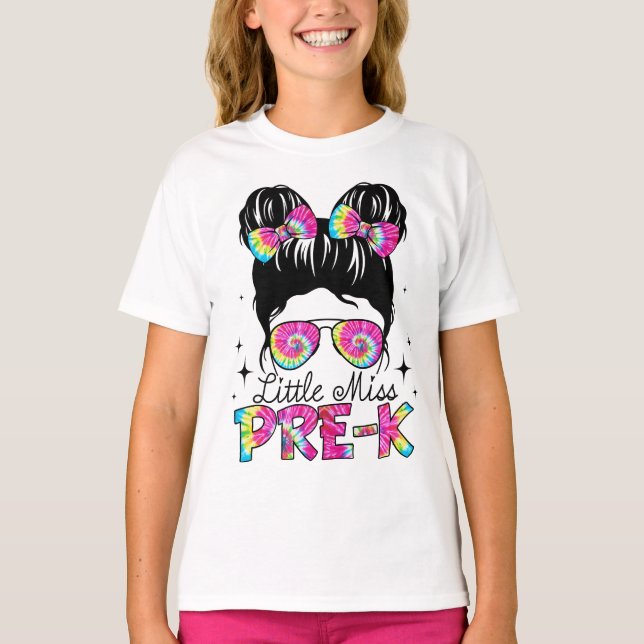 Camiseta Menina Pré-K Meninas De Volta À Escola (Frente)