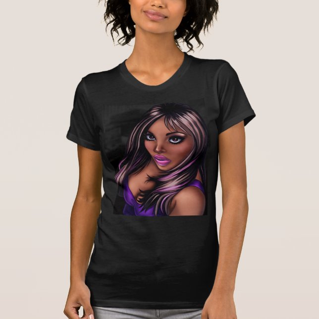 Camiseta Menina preta bonito (Frente)