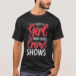 Camiseta Menina Que Adora Crime Mostra Crime De Ventilador 
