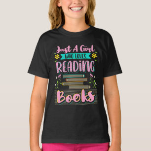 Camiseta Menina Que Adora Ler Sala De Aula De Livros