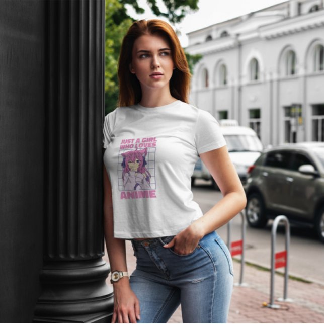 Camiseta Menina que ama a citação de anime (Criador carregado)
