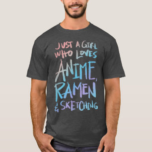 Camiseta Menina Que Ama Anime, Ramen E Desenhando 390