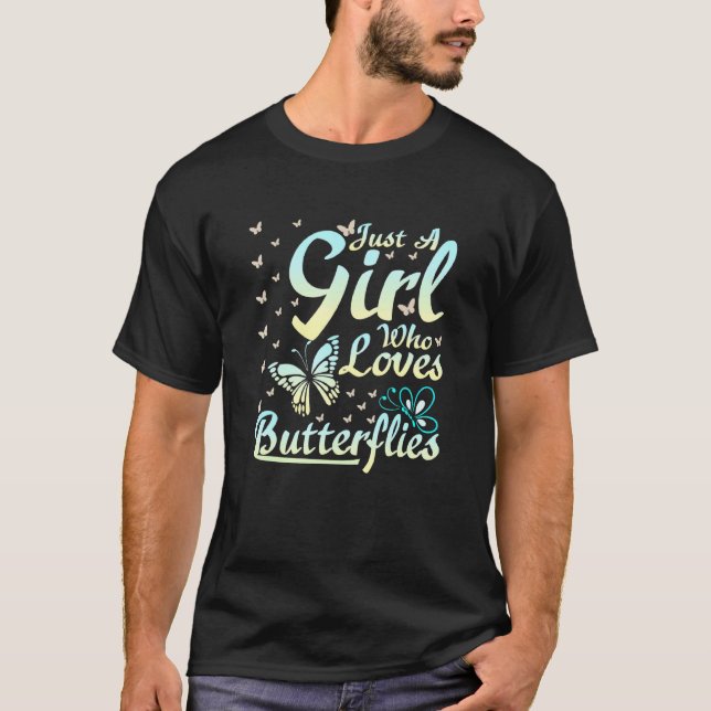 Camiseta Menina que ama borboletas (Frente)