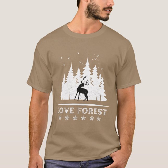 Camiseta Menina que ama floresta (Frente)