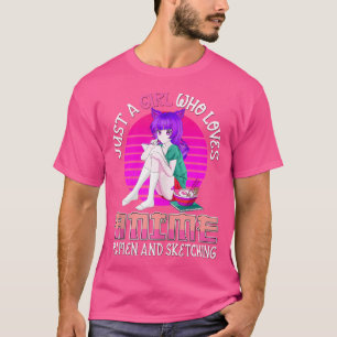 Camiseta Menina Que Ama O Anime Ramen Bowl Desenhando Adole