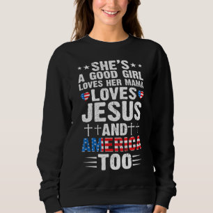 Camiseta Menina que ama sua mãe Jesus e América 4º de J