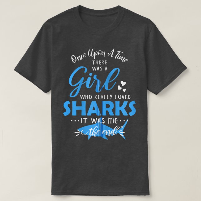 Camiseta Menina Que Ama Tubarões Nó De Tubarões (Frente do Design)