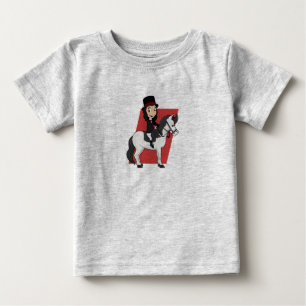 Camiseta Menina que monta uns desenhos animados do cavalo