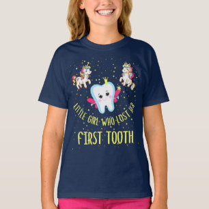 Camiseta Menina Que Perdeu Seu Primeiro Dente. Dente Engraç