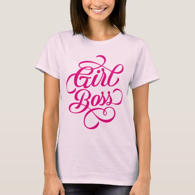 Camiseta Menina Rosa Quente Chefe Bonito Swashes (Frente)