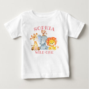 Camiseta Menina Rosa Selva Selva Selvagem Selvagem Um Fanto