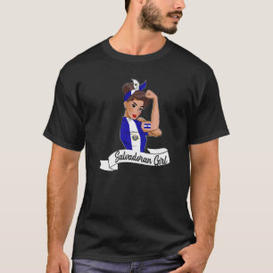 Camiseta Menina Salvadorenho Mãe Bandeira DNA El Salvador S