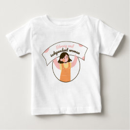 Camiseta Menina segurando um sinal laranja