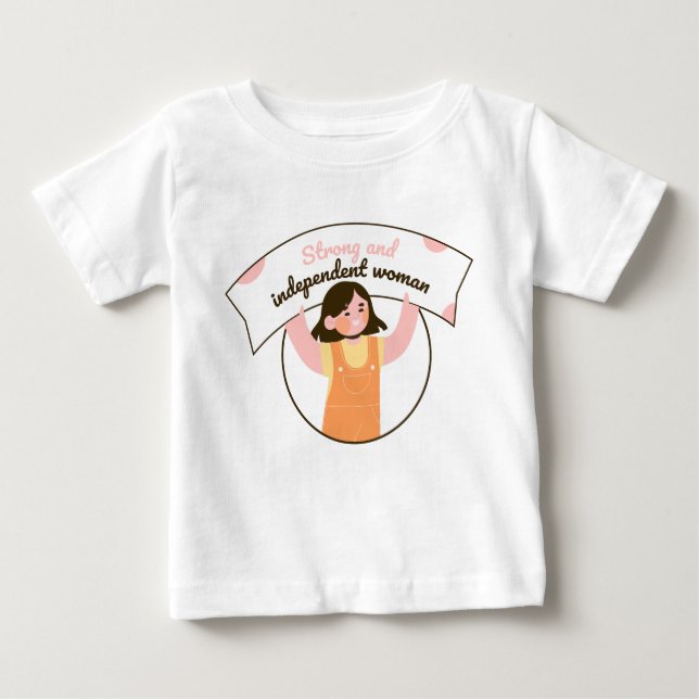 Camiseta Menina segurando um sinal laranja (Frente)