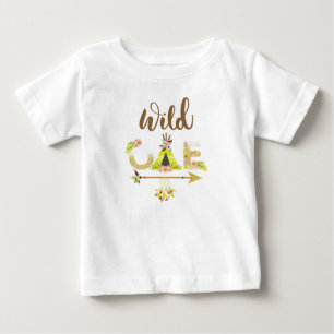 Camiseta Menina Selvagem Um Boho Primeiro Aniversário