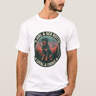 Camiseta Menina Seu Rottie Leal Feroz Cão Rottweiler Montan