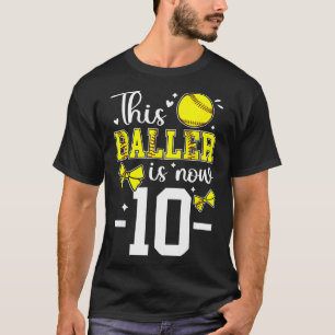 Camiseta Menina Softll de 10 anos de aniversário de dez ano