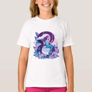 Camiseta Menina Sonhadora no Balanço – Design Caprichoso pa