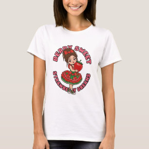 Camiseta Menina Sonhos de Morango Doce Fruta