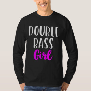 Camiseta Menina Tocadora de Contrabaixo Mulheres Fofo