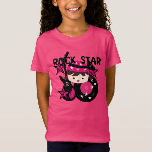 Camiseta Menina triguenha da estrela do rock