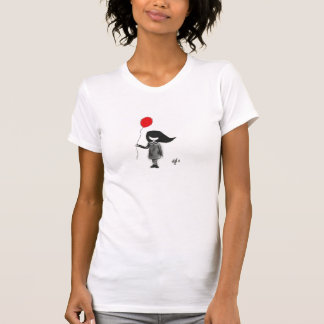Camiseta Menina triste com balão vermelho