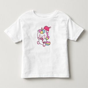 Camiseta Menina Unicórnio de Natal