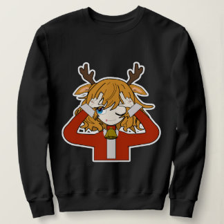 Camiseta menina veado com roupas de papai noel