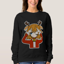 menina veado com roupas de papai noel