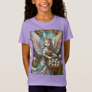 Camiseta Menina Vestindo roupa de anjo na Páscoa