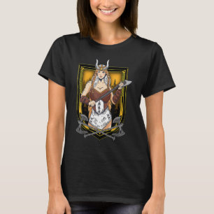 Camiseta Menina Viking Warrior Rainha Nórdica Medieval Fa