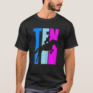Camiseta Meninas 10º Cavalo Andando Cavalo Rosa Rosa de Ani