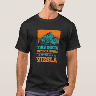 Camiseta Meninas Acampando Com Sua Mamãe Cachorra Vizsla