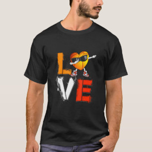 Camiseta Meninas Adoram Basquete Dabbing Hearny Engraçado